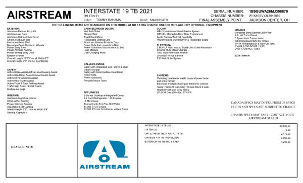 2020 Airstream Interstate 19 Tommy Bahama Edition 4x4 - Image 114