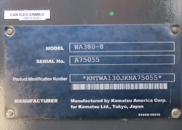 2019 Komatsu WA380-8 - Image 9